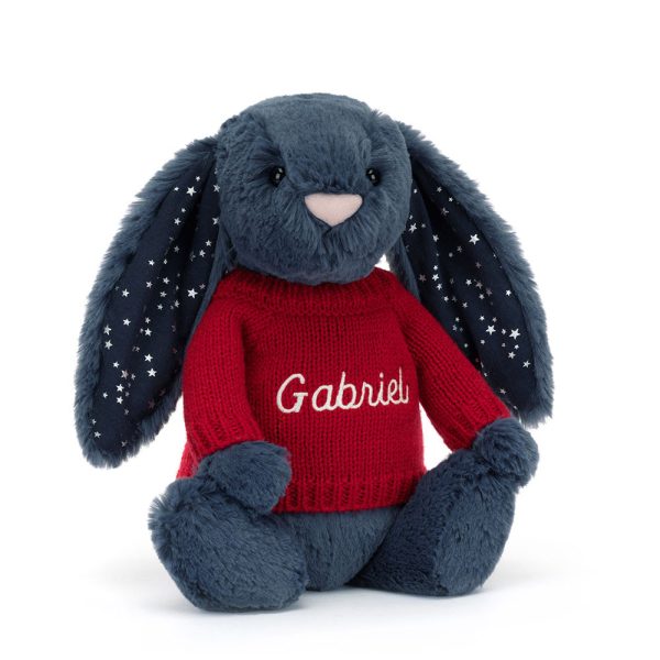 Bashful Stardust Bunny with Personalized Red Jumper