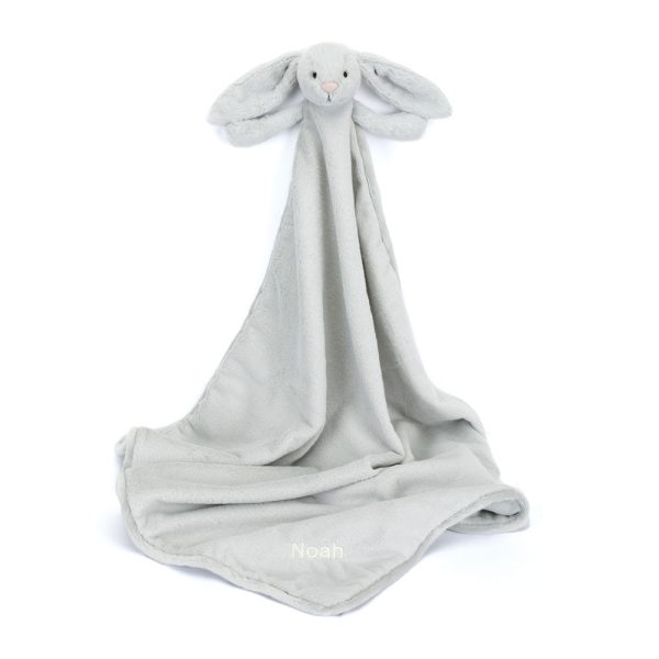 Personalized Bashful Silver Bunny Blankie